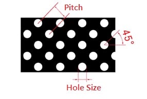 45 Degree Staggered Hole Pattern